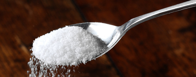 Sucralose on a spoon
