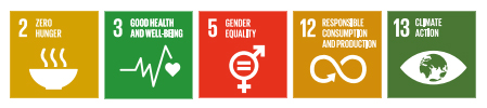 UN SDG icons - zero hunger, good health and wellbeing, gender equality, responsible consumption and production, climate action