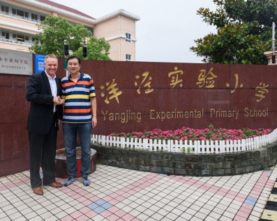 Harry Boot meeting Head Teacher at Yangjing School