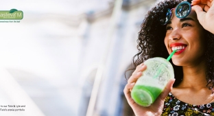 Tasteva Reb M - lady drinking green juice