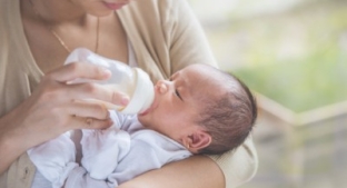 Bottle-feeding baby