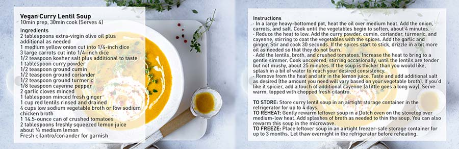 Vegan lentil curry soup
